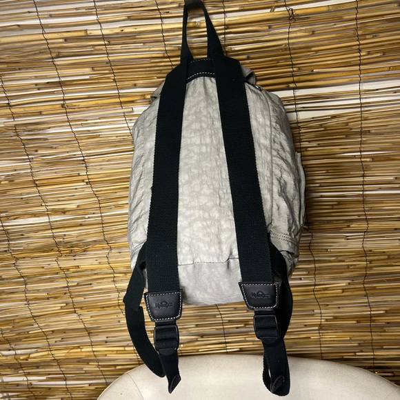 Kipling Light Gray Backpack with Black Accents